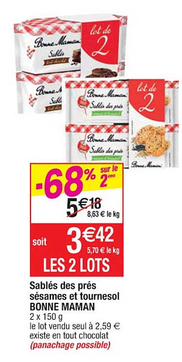 sablés des prés sésames et tournesol bonne maman