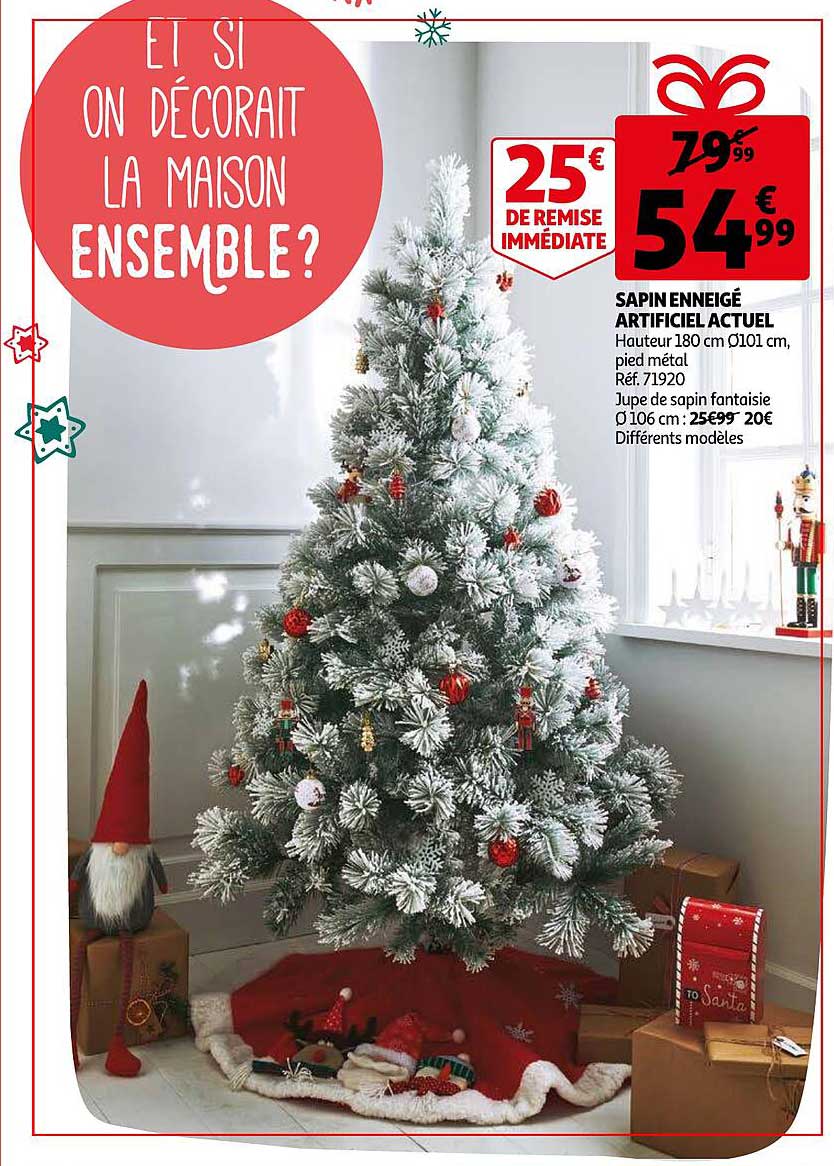 sapin enneigé artificiel actuel