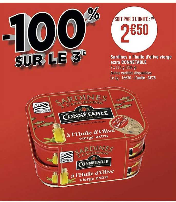 Sardines à L'huile D'olive Vierge Extra Connetable