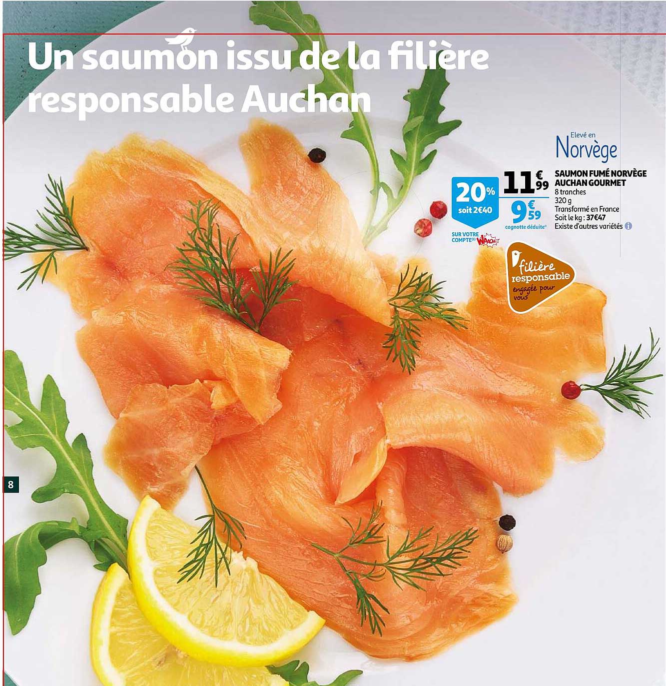 Saumon Fumé Norvège Auchan Gourmet