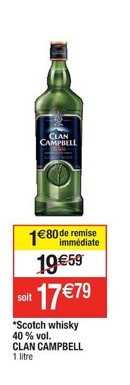 scotch whisky 40% vol. clan campbell