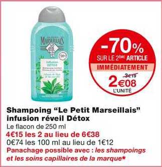 Shampoing "le Petit Marseillais" Infusion Réveil Détox