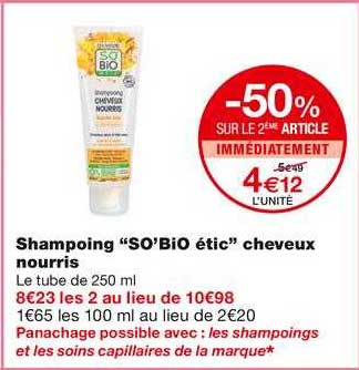 shampoing "so'bio étic" cheveux nourris