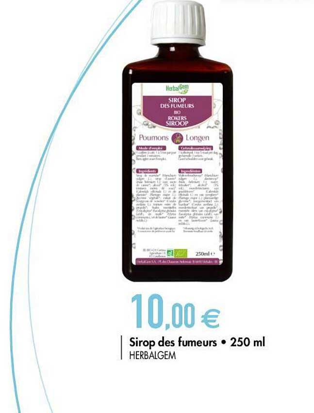 Sirop Des Fumeurs 250 Ml Herbalgem