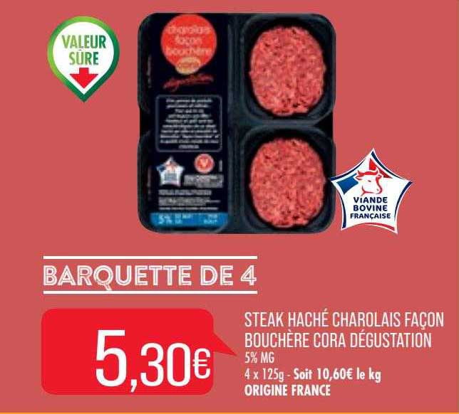 steak haché charolais façon bouchère cora dégustation