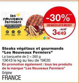 steaks végétaux et gourmands "les nouveaux fermiers"