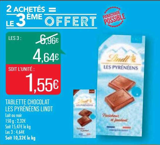 Tablette Chocolat Les Pyrénéens Lindt