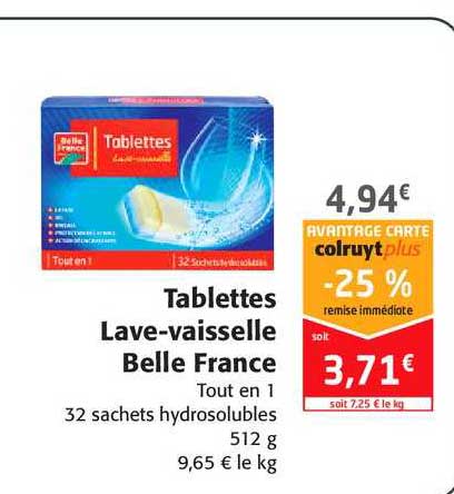 tablettes lave-vaisselle belle france