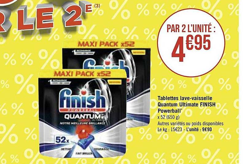 tablettes lave-vaisselle quantum ultimate finish powerball