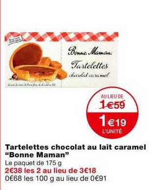 tartelettes chocolat au lait caramel "bonne maman"