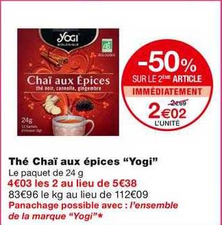 thé chaï aux épices "yogi"