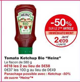 tomato ketchup bio "heinz"