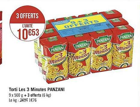 torti les 3 minutes panzani