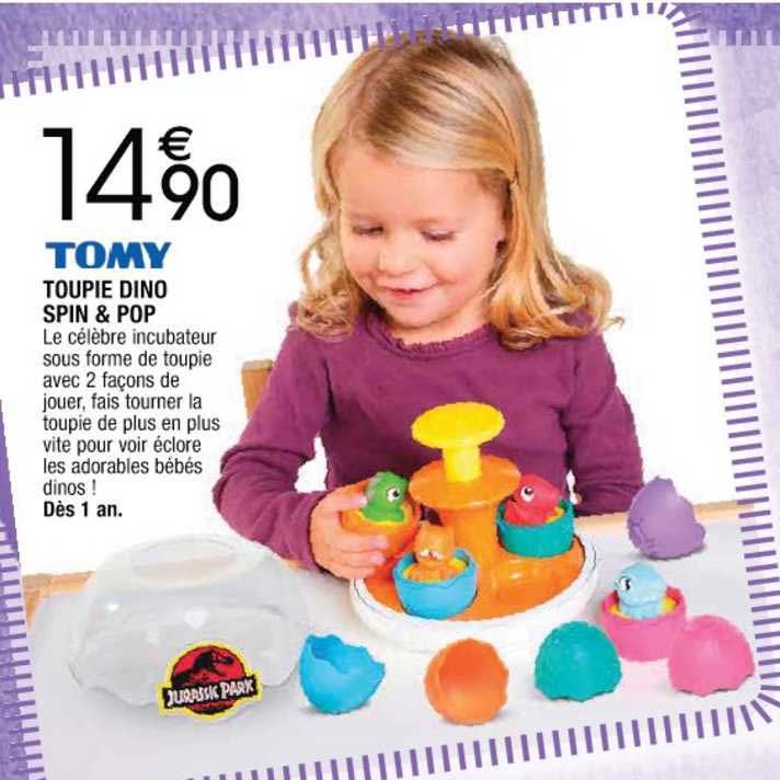 toupie dino spin & pop tomy