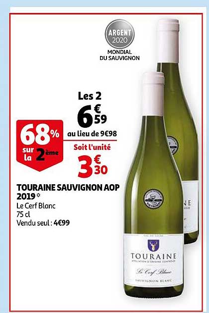 touraine sauvignon aop 2019 le cerf blanc