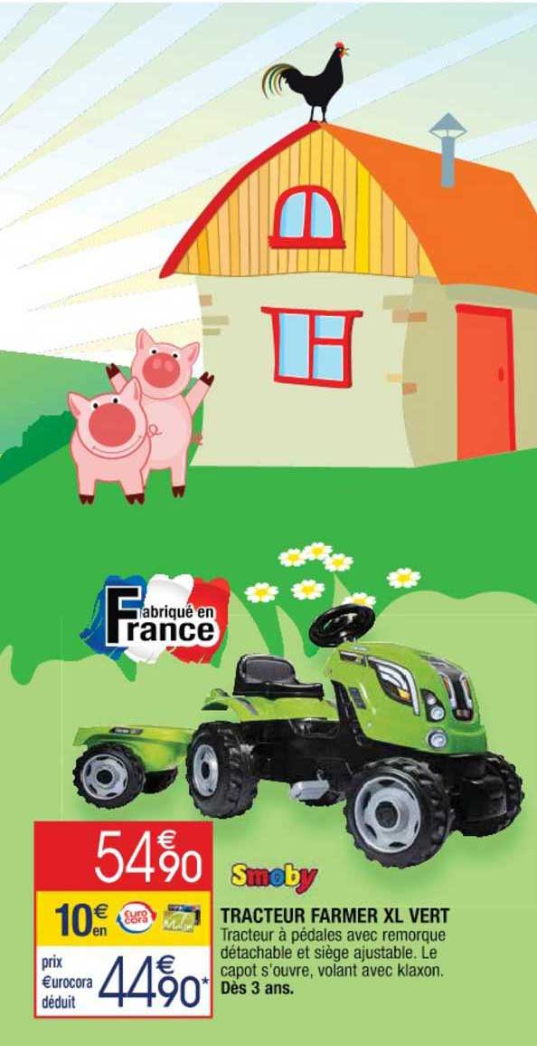 tracteur farmer xl vert smoby