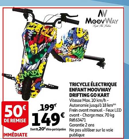 tricycle électrique enfant moovway drifting go kart