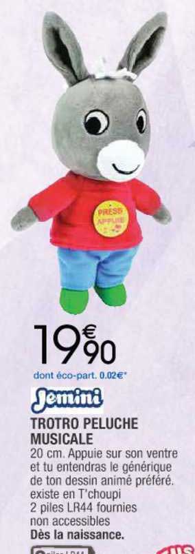 trotro peluche musicale jemini