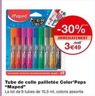 Tube De Colle Pailletée Color'peps "maped"
