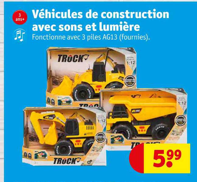 véhicules de construction avec sons et lumière