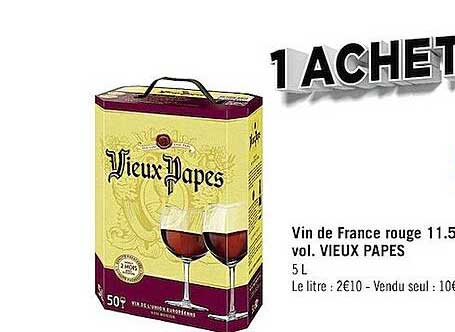 vin de france rouge 11.5 vol. vieux papes