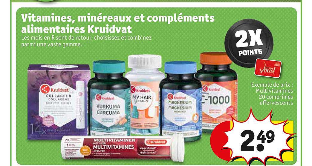 vitamines, minéraux et compléments alimentaires kruidvat