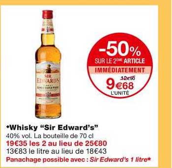 whisky "sir edward's"