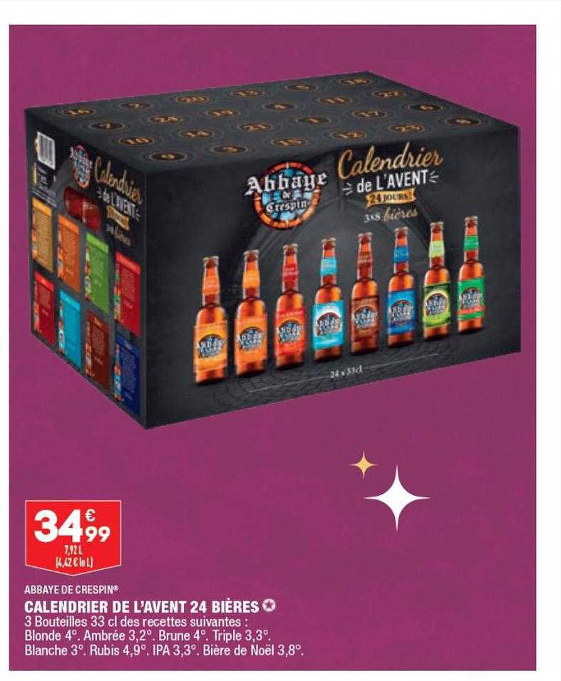 calendrier de l'avent 24 bières abbaye de crespin