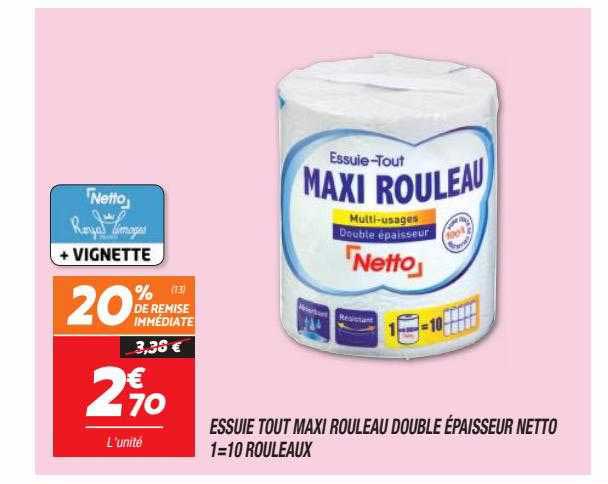 essuie tout maxi rouleau double épaisseur netto