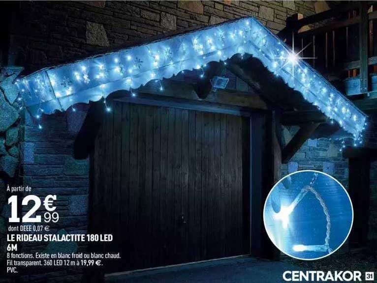 le rideau stalactite 180 led 6 m