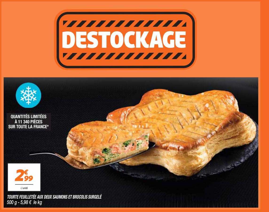 tourte feuilletée aux deux saumons et brocolis surgelé