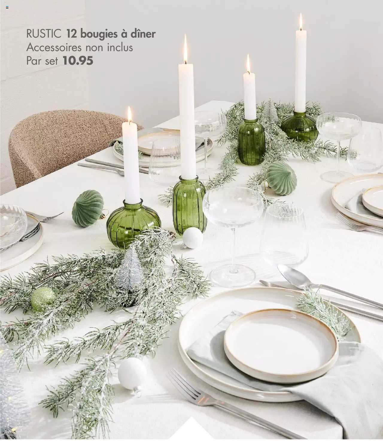 12 bougies à dîner rustic