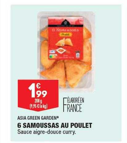 6 samoussas au poulet asia green garden