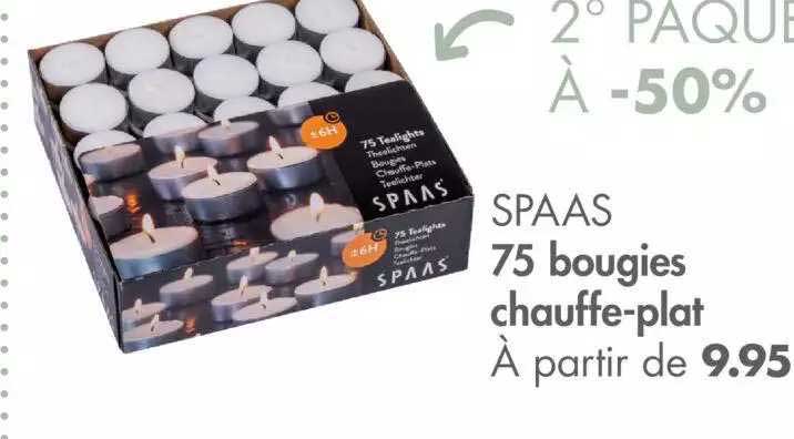 75 bougies chauffe-plat spaas