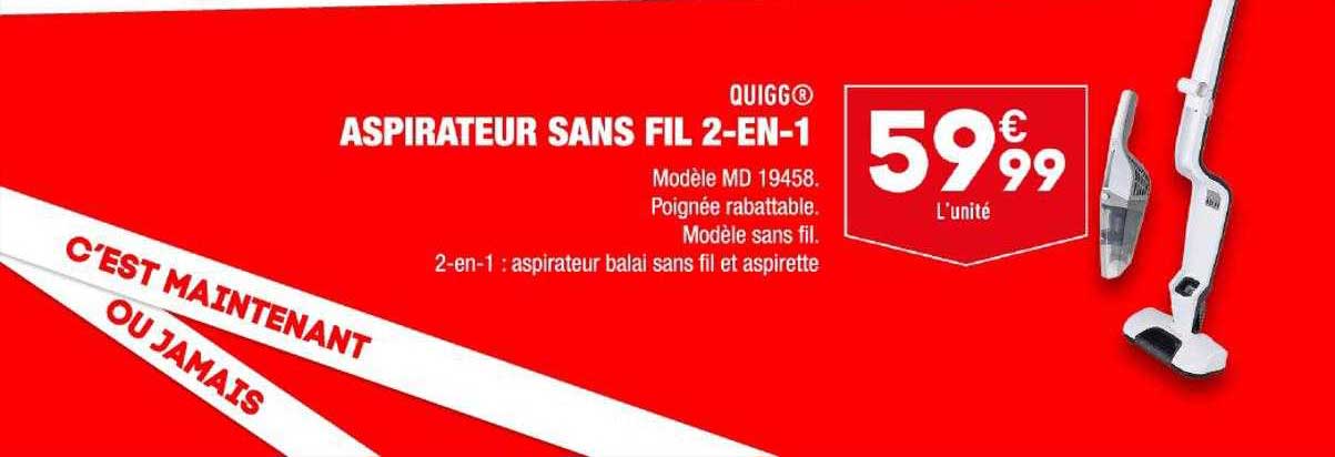 aspirateur sans fil 2-en-1 quigg