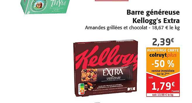 barre généreuse kellogg's extra