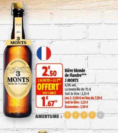 bière blonde de flandre 3 monts