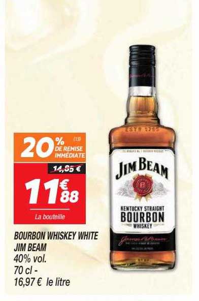 bourbon whiskey white jim beam 40% vol.