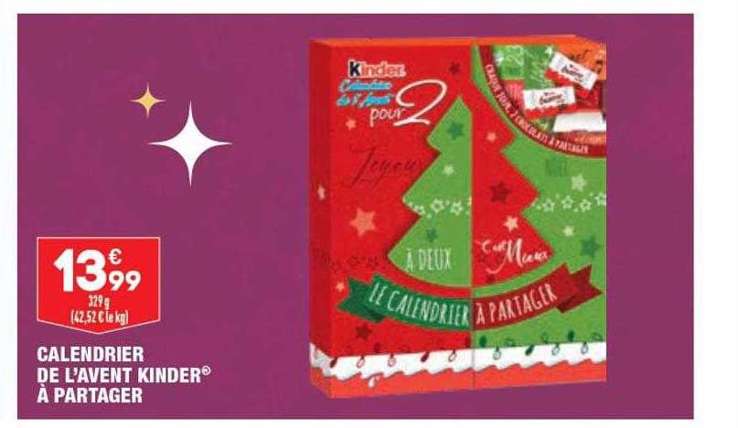 calendrier de l'avent kinder