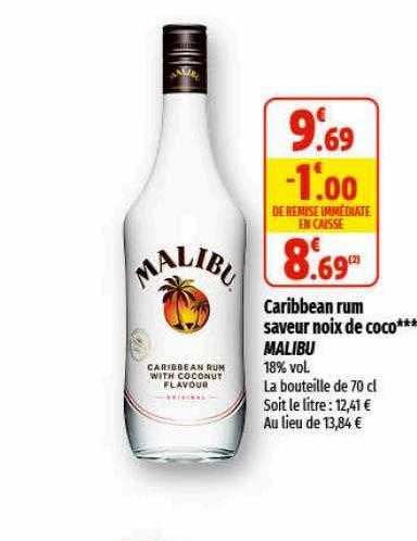 caribbean rum saveur noix de coco malibu