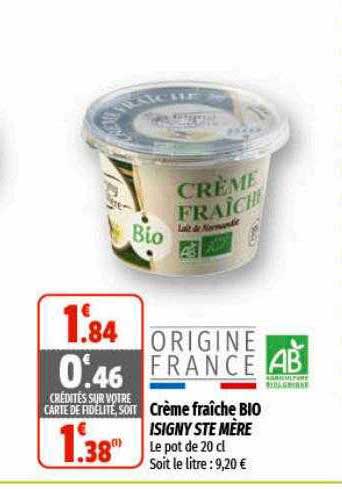 crème fraîche bio isigny ste mère