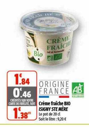 crème fraîche bio isigny ste mère