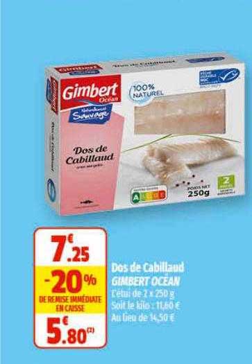 dos de cabillaud gimbert océan