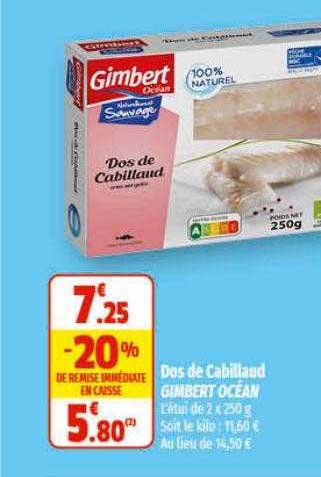 dos de cabillaud gimbert océan