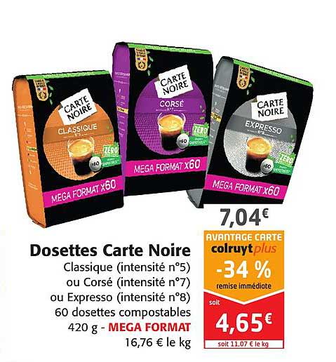 Dosettes Carte Noire
