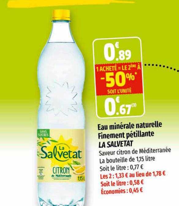 eau minérale naturelle finement pétillante la salvetat