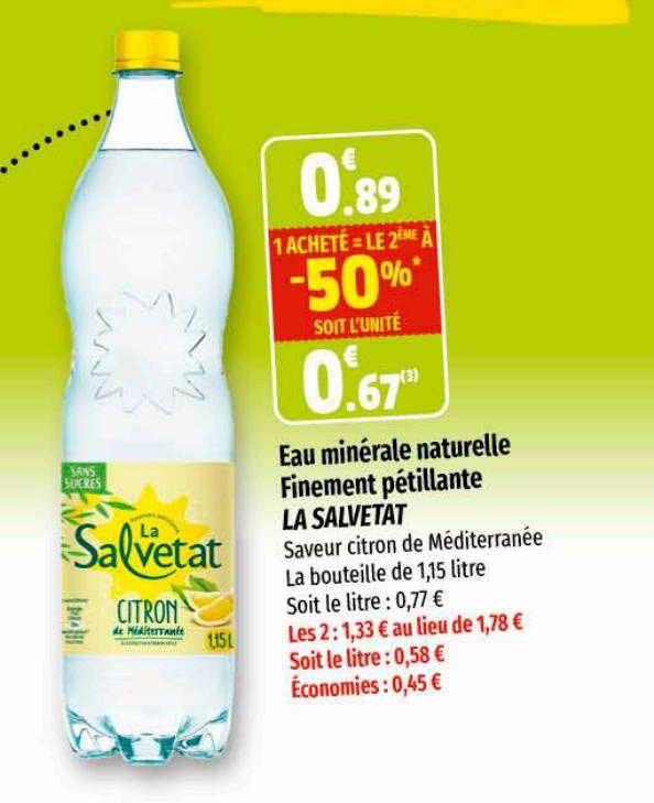 eau minérale naturelle finement pétillante la salvetat