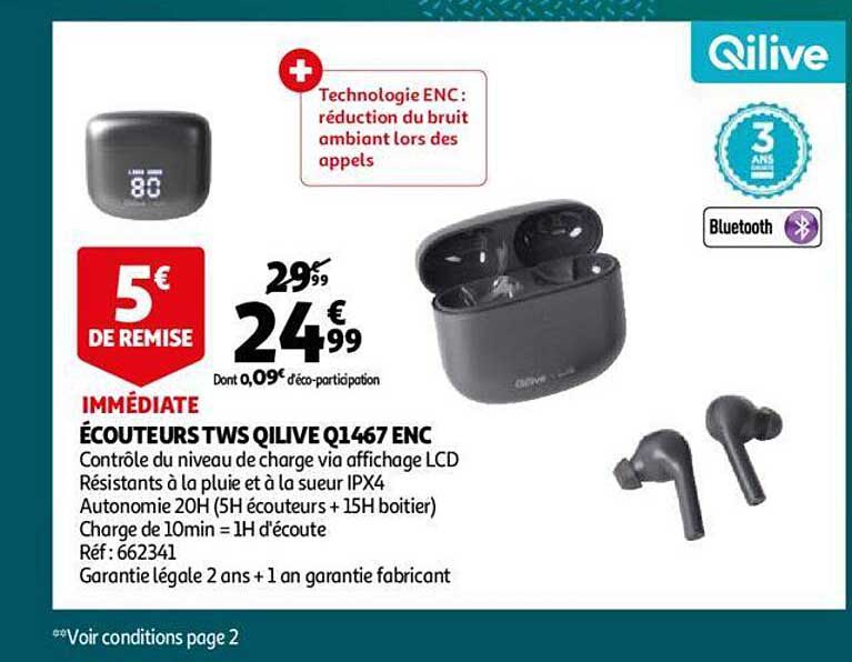 écouteurs tws qilive q1467 enc