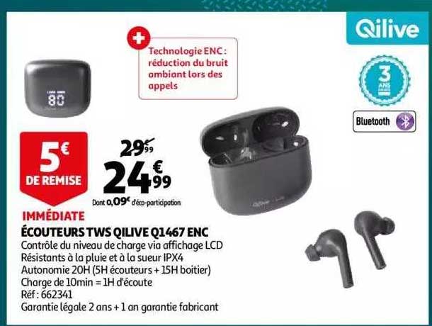 écouteurs tws qilive q1467 enc