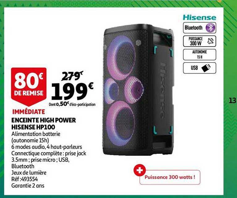enceinte high power hisense hp100